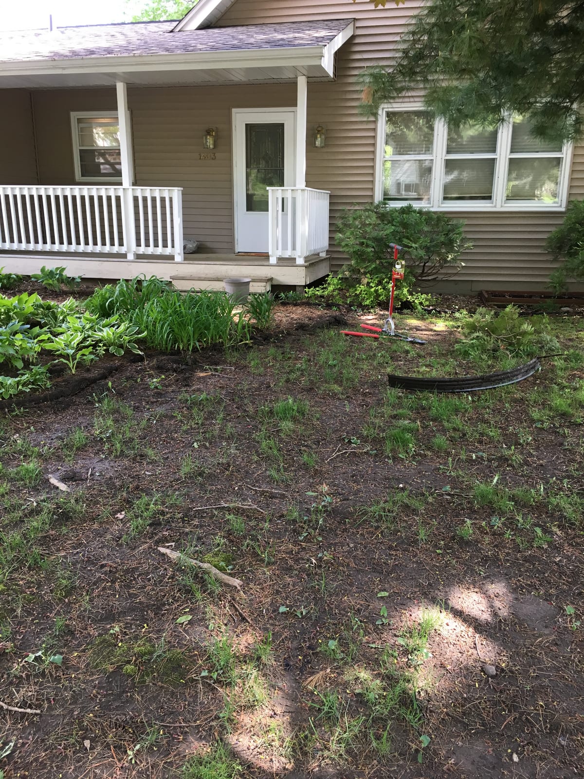 Planting bed along the side of the house
