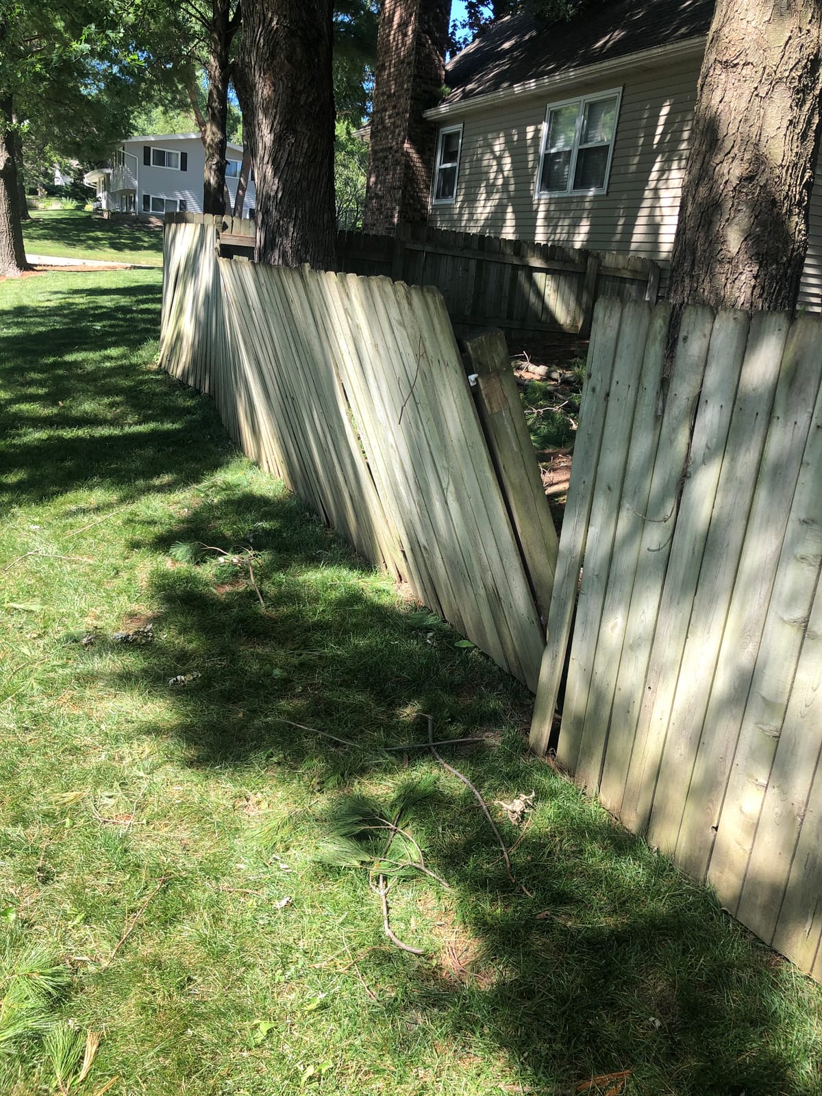 Wooden plank path beside the house through tall grass
