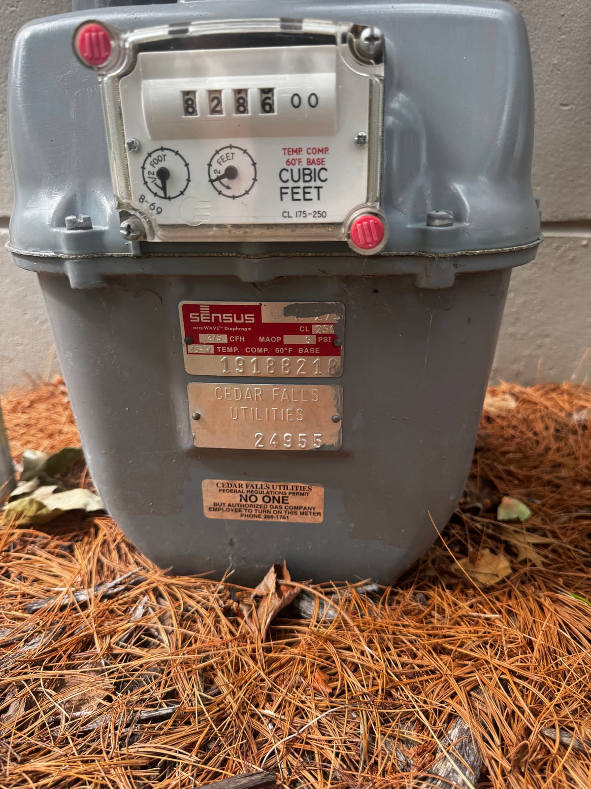 Natural gas meter (Sensus), Cedar Falls Utilities